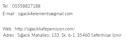 Sack 4 Elements Pansiyon telefon numaralar, faks, e-mail, posta adresi ve iletiim bilgileri